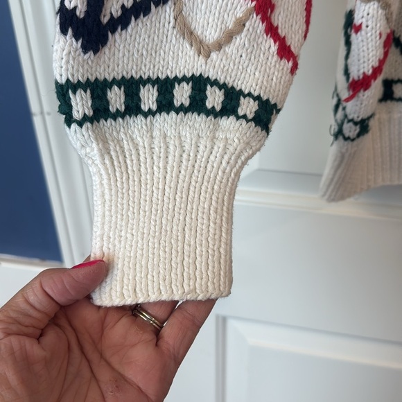 Vintage Rare  Boston Traders Nautical Theme Pattern Pullover White Knit Sweater - Picture 3 of 15